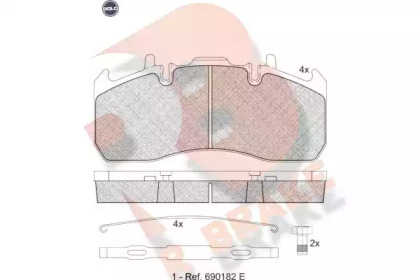 Комплект тормозных колодок, дисковый тормоз R BRAKE RB1841 G